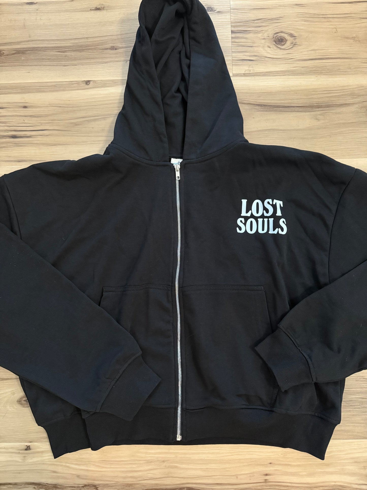 Lost Souls Records Crop Zip Up Hoodie